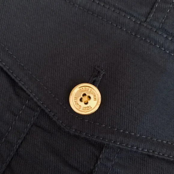 TORY BURCH Navy Gold Buttons Peplum Casual Skirt - Picture 5 of 6